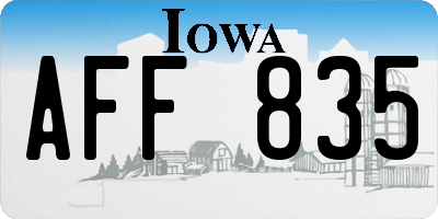 IA license plate AFF835
