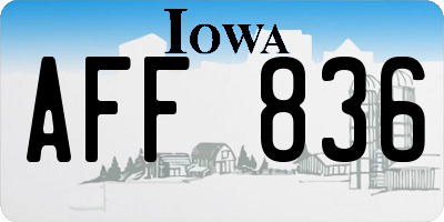 IA license plate AFF836