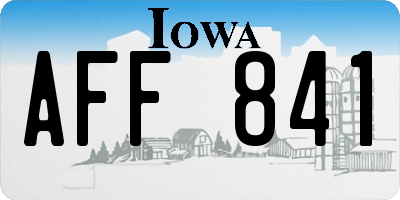 IA license plate AFF841