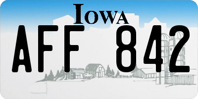 IA license plate AFF842