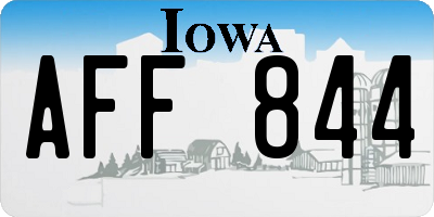 IA license plate AFF844
