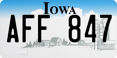 IA license plate AFF847