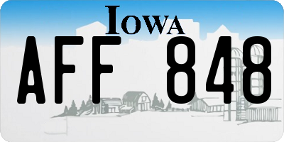 IA license plate AFF848