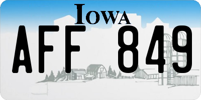 IA license plate AFF849