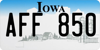 IA license plate AFF850