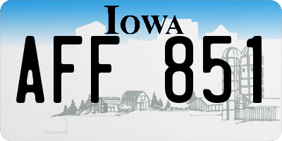 IA license plate AFF851