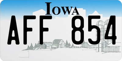 IA license plate AFF854