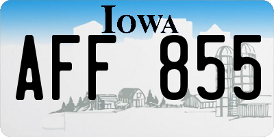 IA license plate AFF855