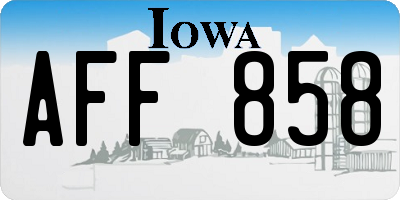 IA license plate AFF858