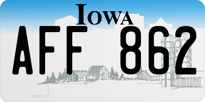 IA license plate AFF862