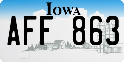 IA license plate AFF863