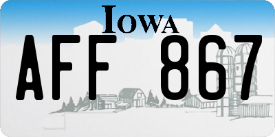 IA license plate AFF867