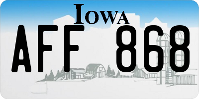 IA license plate AFF868