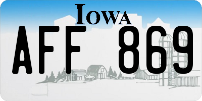 IA license plate AFF869