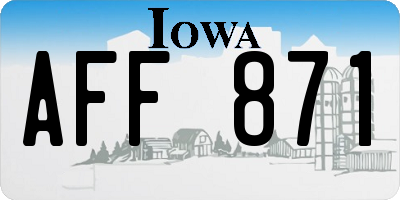 IA license plate AFF871