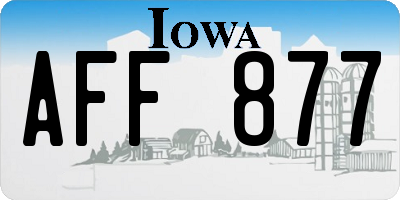 IA license plate AFF877