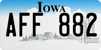 IA license plate AFF882