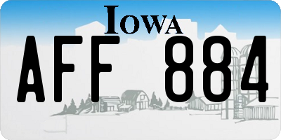 IA license plate AFF884