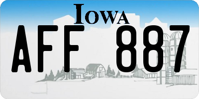 IA license plate AFF887