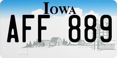 IA license plate AFF889
