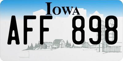 IA license plate AFF898