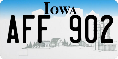 IA license plate AFF902
