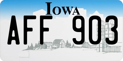 IA license plate AFF903