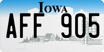 IA license plate AFF905