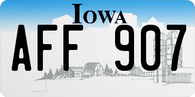 IA license plate AFF907