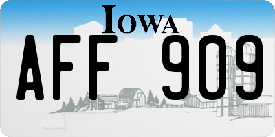 IA license plate AFF909