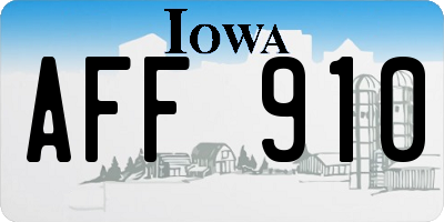 IA license plate AFF910
