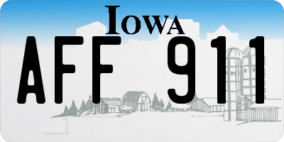 IA license plate AFF911