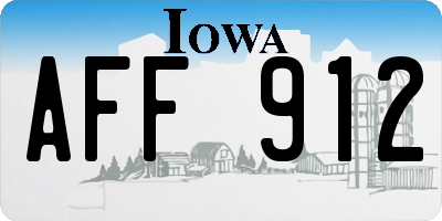 IA license plate AFF912