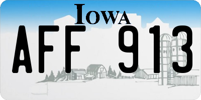 IA license plate AFF913