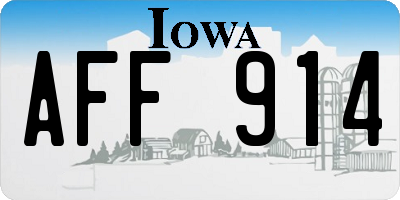 IA license plate AFF914