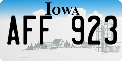 IA license plate AFF923