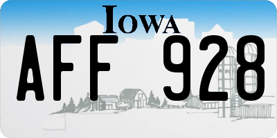 IA license plate AFF928