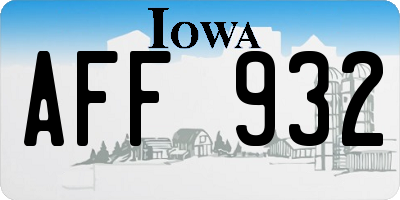 IA license plate AFF932