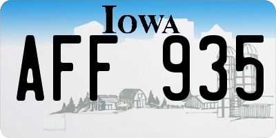 IA license plate AFF935