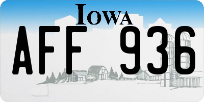 IA license plate AFF936