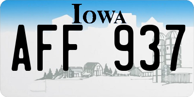IA license plate AFF937