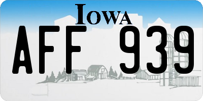 IA license plate AFF939