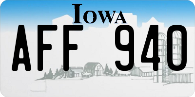 IA license plate AFF940