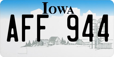 IA license plate AFF944