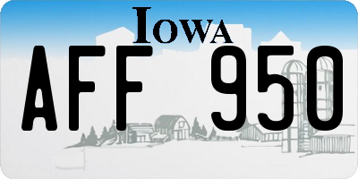 IA license plate AFF950