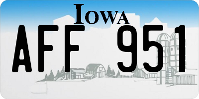 IA license plate AFF951