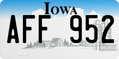 IA license plate AFF952