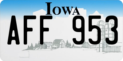 IA license plate AFF953