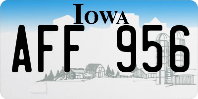 IA license plate AFF956