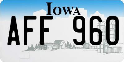 IA license plate AFF960